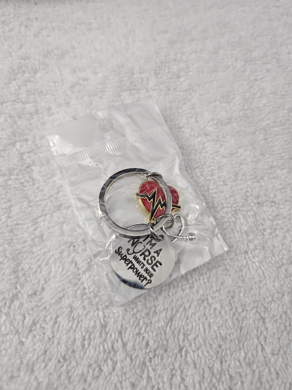 Sarcastic Nurse Gift Set Bag Keychain Badge Reel: RN CNA Birthday Care Package - Picture 4 of 7